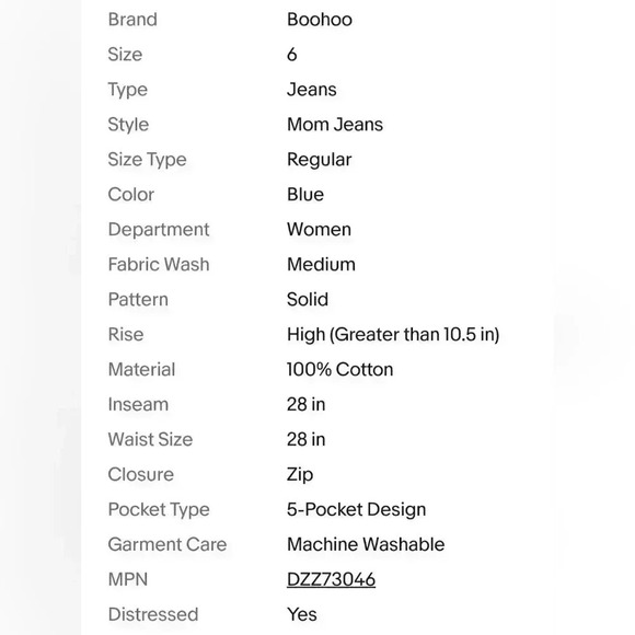 Boohoo Women's The Rockin Rev Sophie High Waisted Knee Rip Mom Jeans NEW NWT - Picture 10 of 10